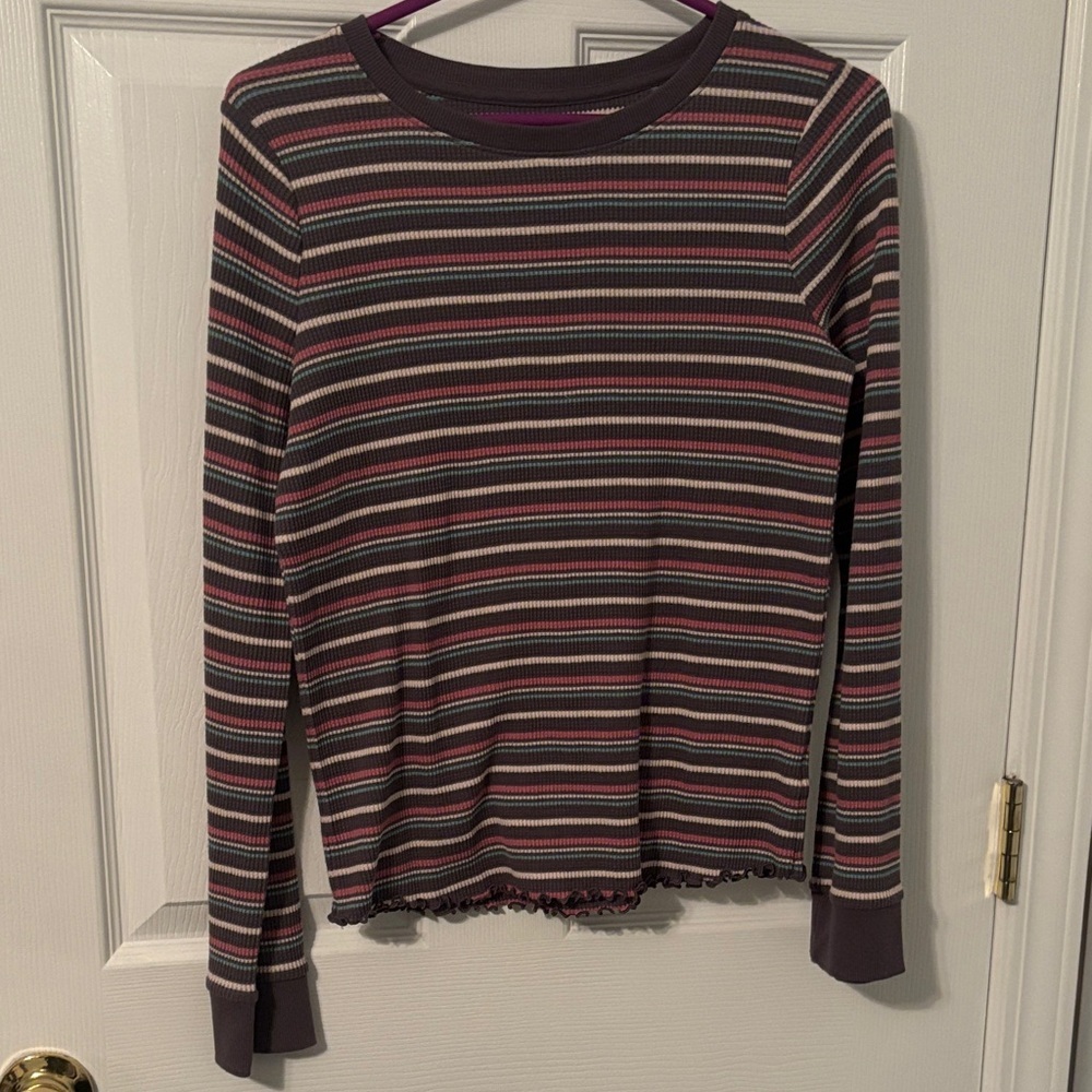 Striped long sleeve top